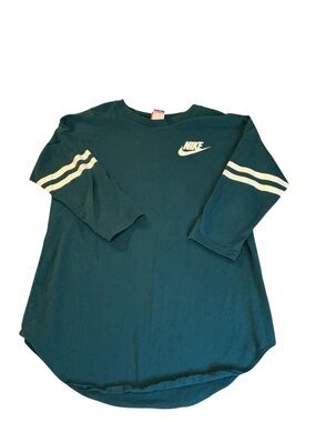 Nike Teal Long Sleeve Tee with White Stripe Accents
